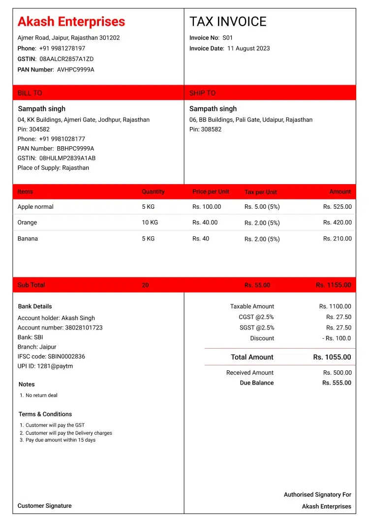 enterprise invoice template for small business to create professional invoices