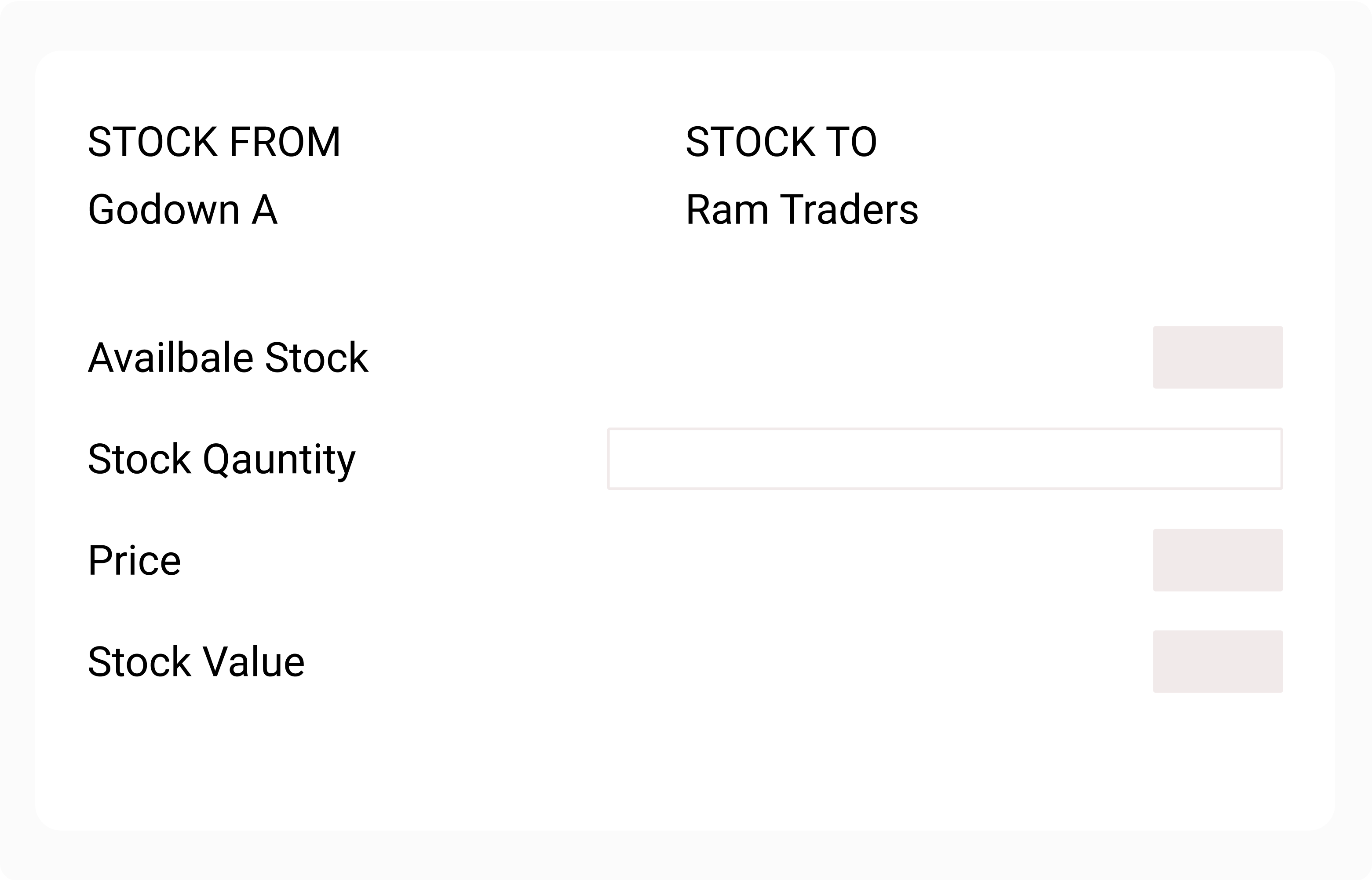 transfer stock from one warehouse to another warehouse