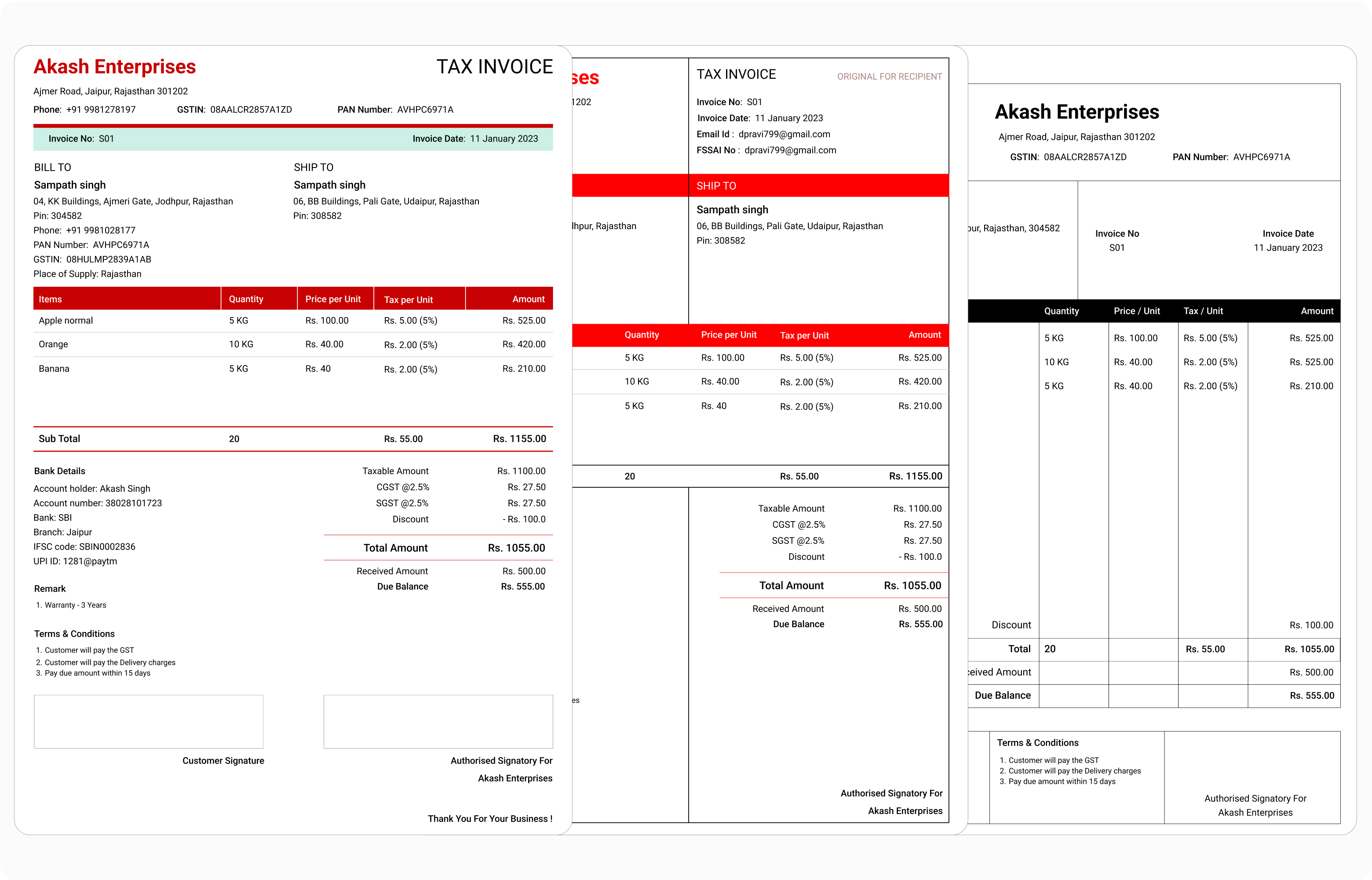 gst bill themes