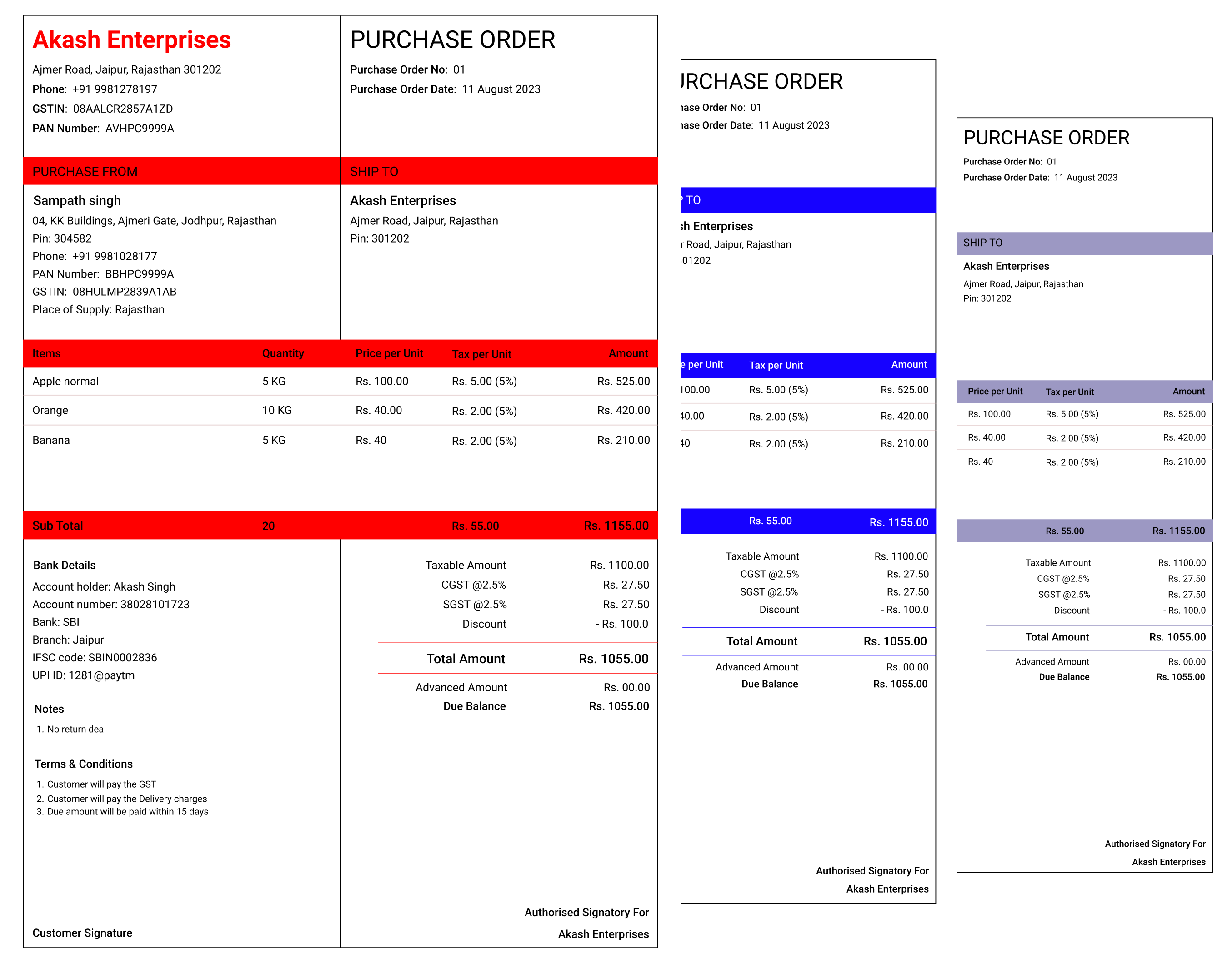 Free purchase order templates for small business to create professional purchase order