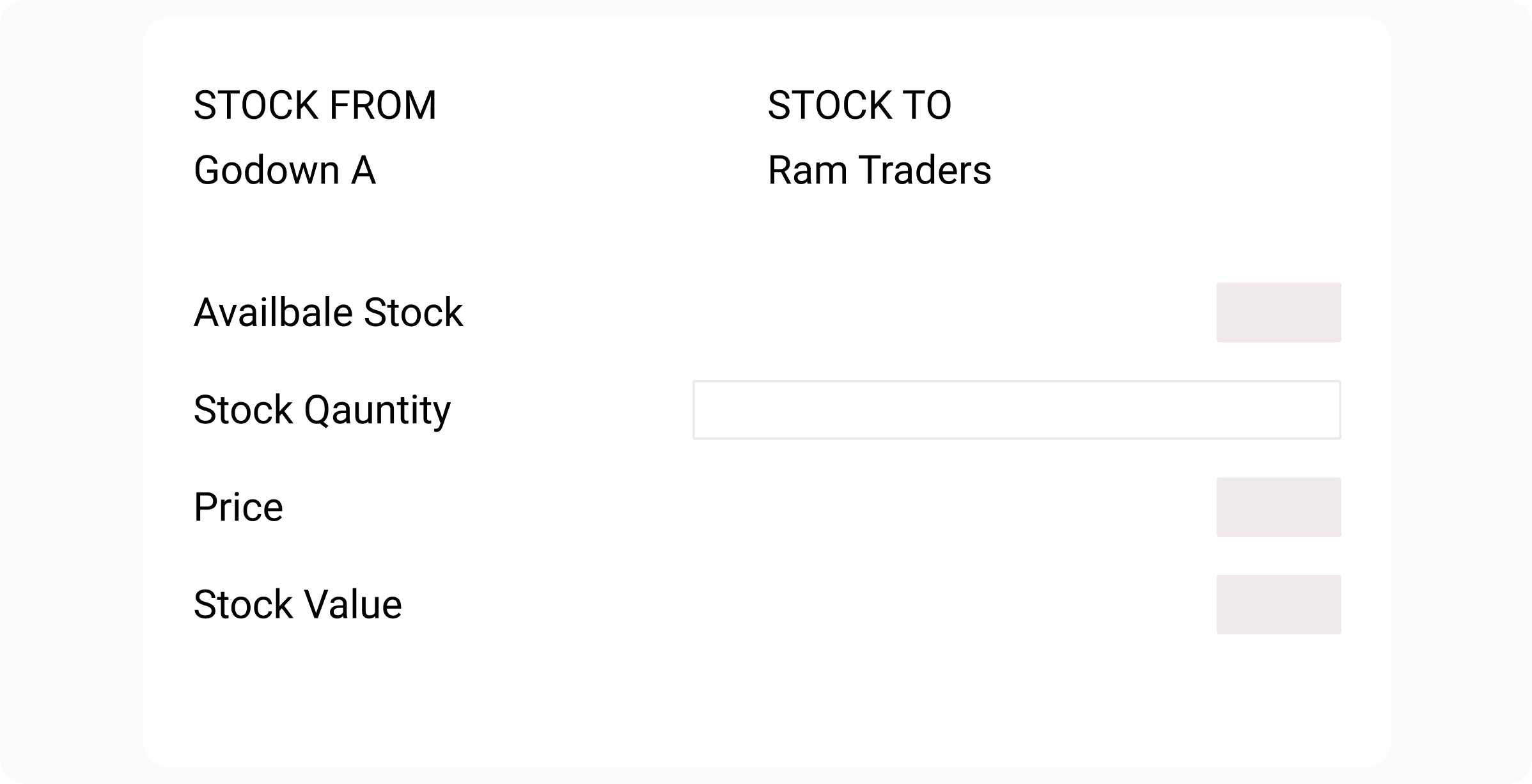 transfer stock from one warehouse to another warehouse